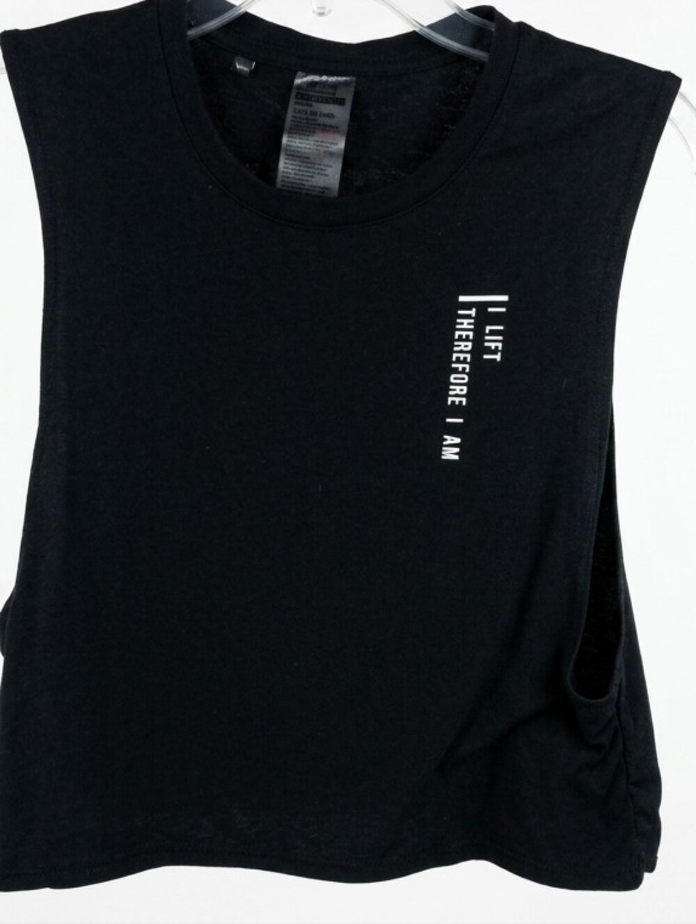 I Lift Therefore I Am Black Muscle Tank Top